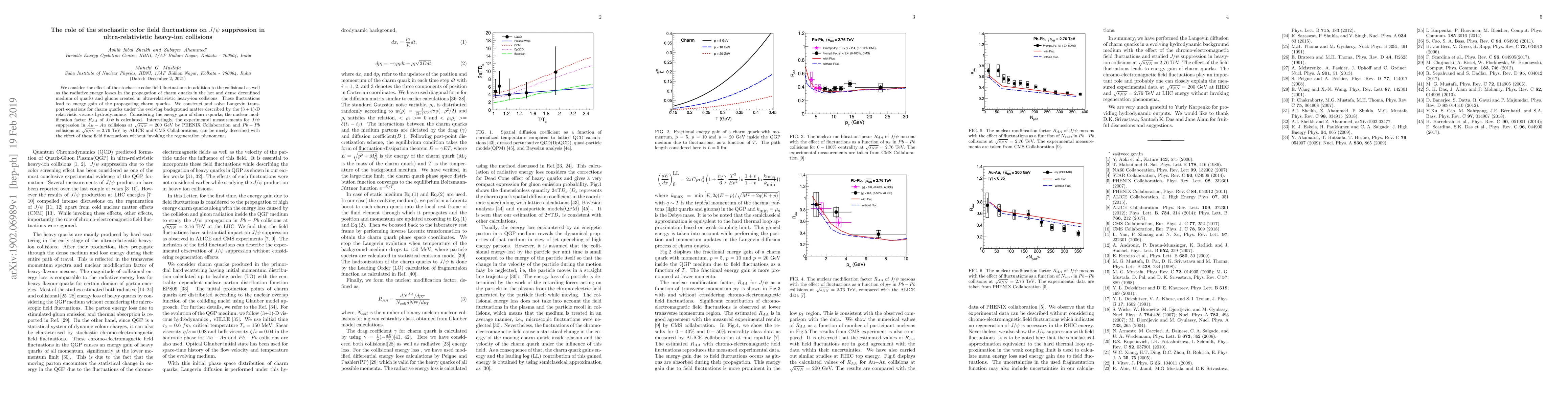 Thumbnail for The role of the stochastic color field fluctuations on $J/\psi$
  suppression in ultra-relativistic heavy-ion collisions