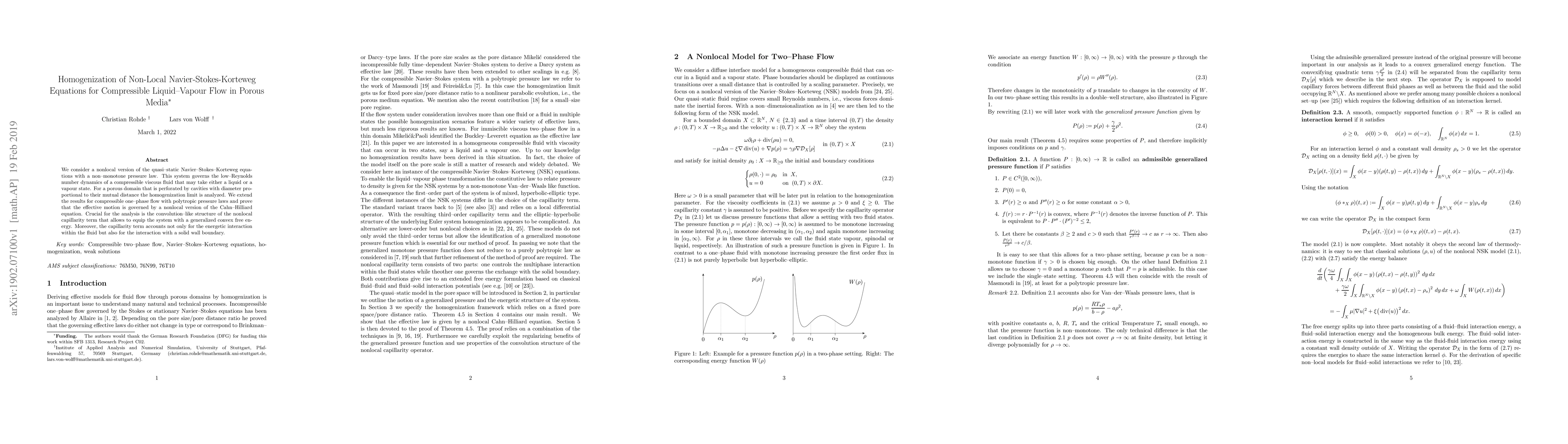 Thumbnail for Homogenization of Non-Local Navier-Stokes-Korteweg Equations for
  Compressible Liquid-Vapour Flow in Porous Media