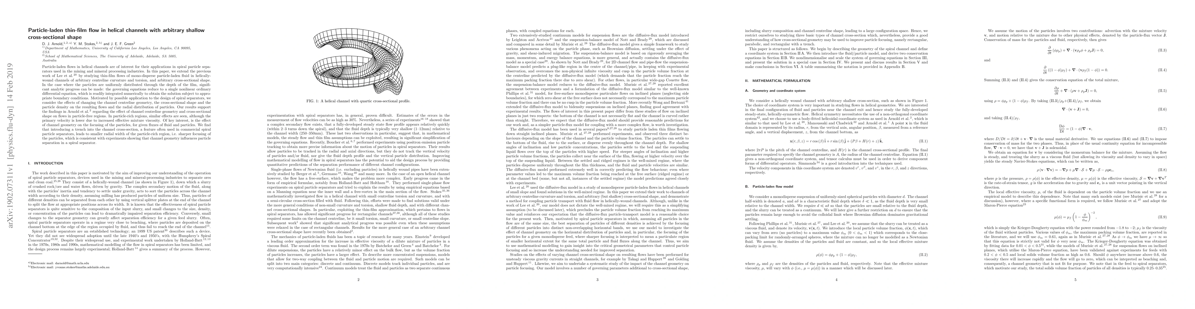 Thumbnail for Particle-laden thin-film flow in helical channels with arbitrary shallow
  cross-sectional shape