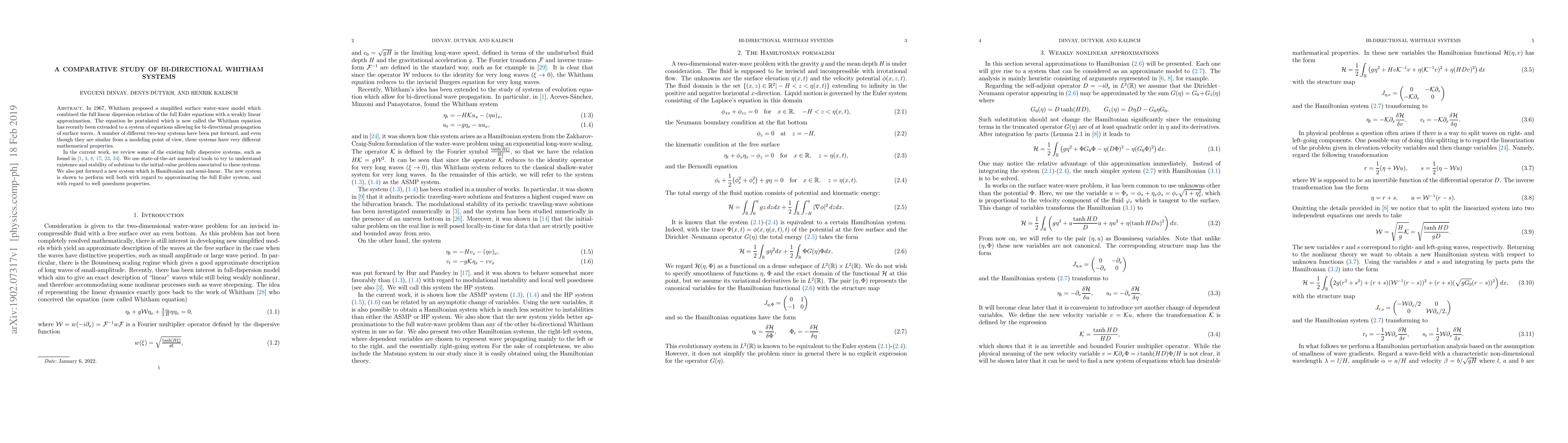 Thumbnail for A comparative study of bi-directional Whitham systems