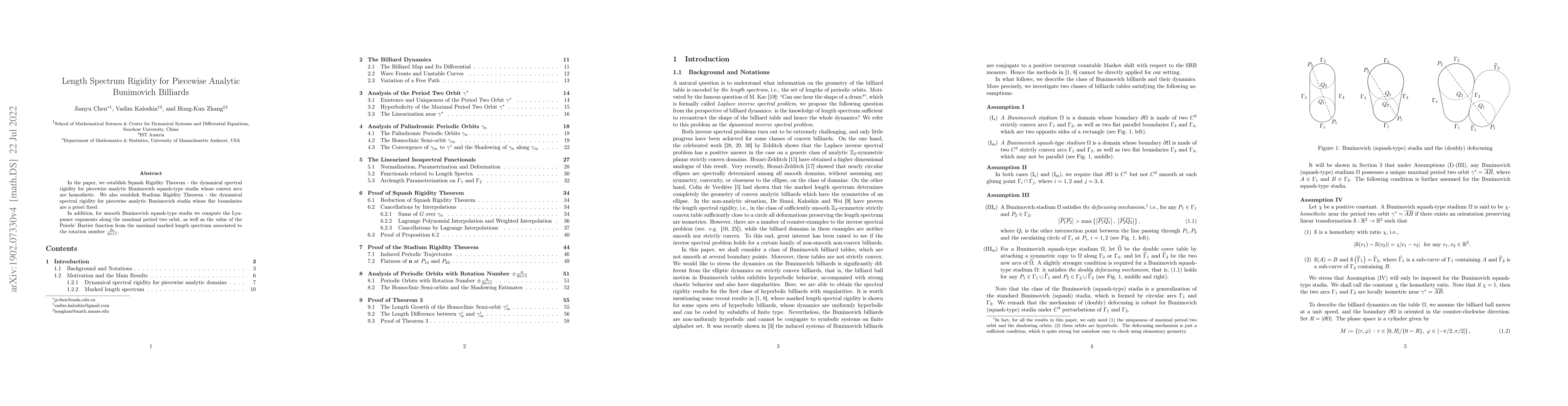 Thumbnail for Length Spectrum Rigidity for piecewise analytic Bunimovich Billiards