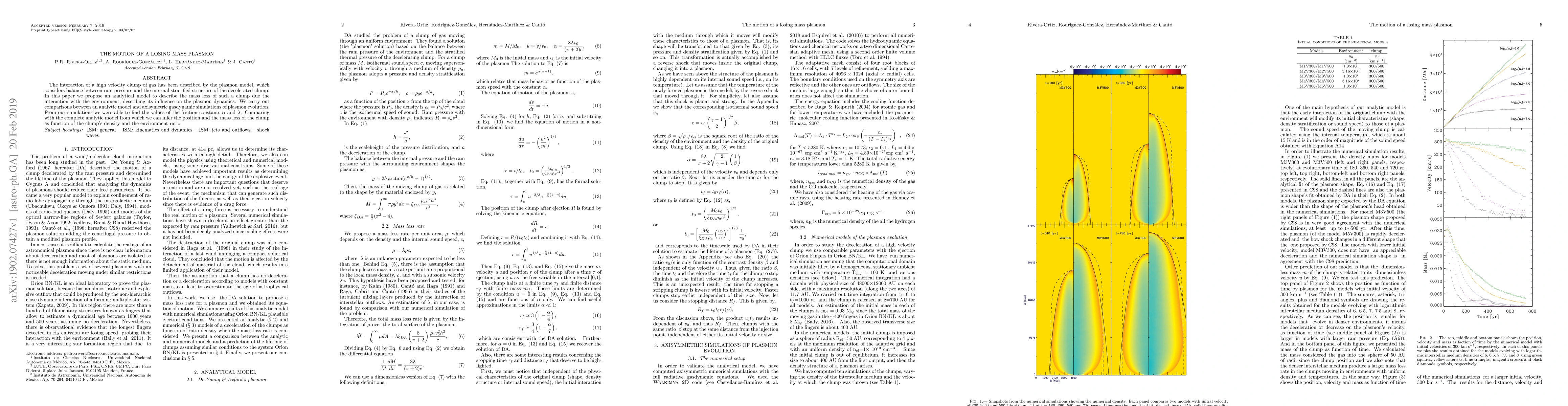 Thumbnail for The motion of a losing mass plasmon