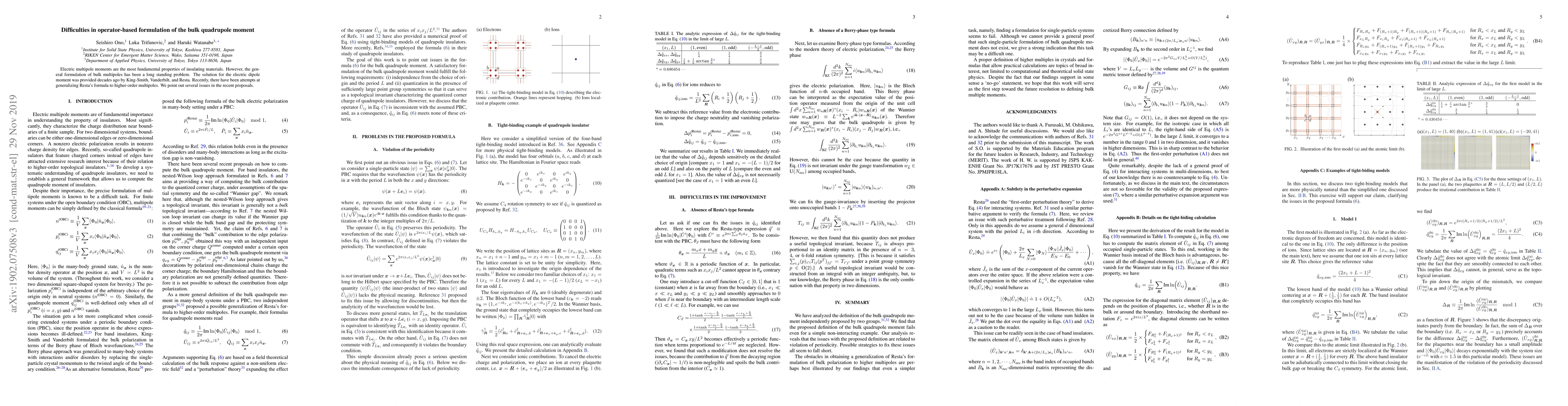 Thumbnail for Difficulties in operator-based formulation of the bulk quadrupole moment
