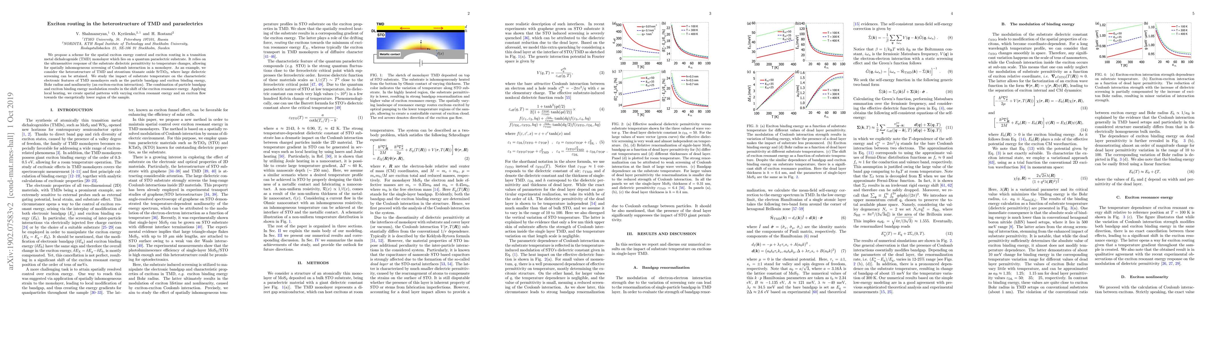 Thumbnail for Exciton routing in the heterostructure of TMD and paraelectrics