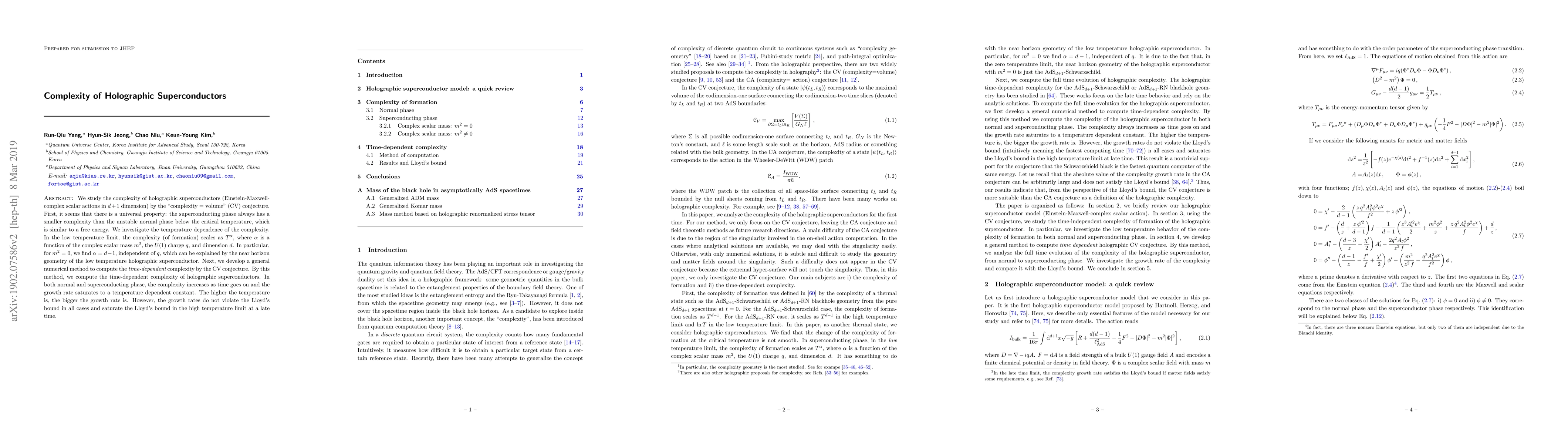 Thumbnail for Complexity of Holographic Superconductors