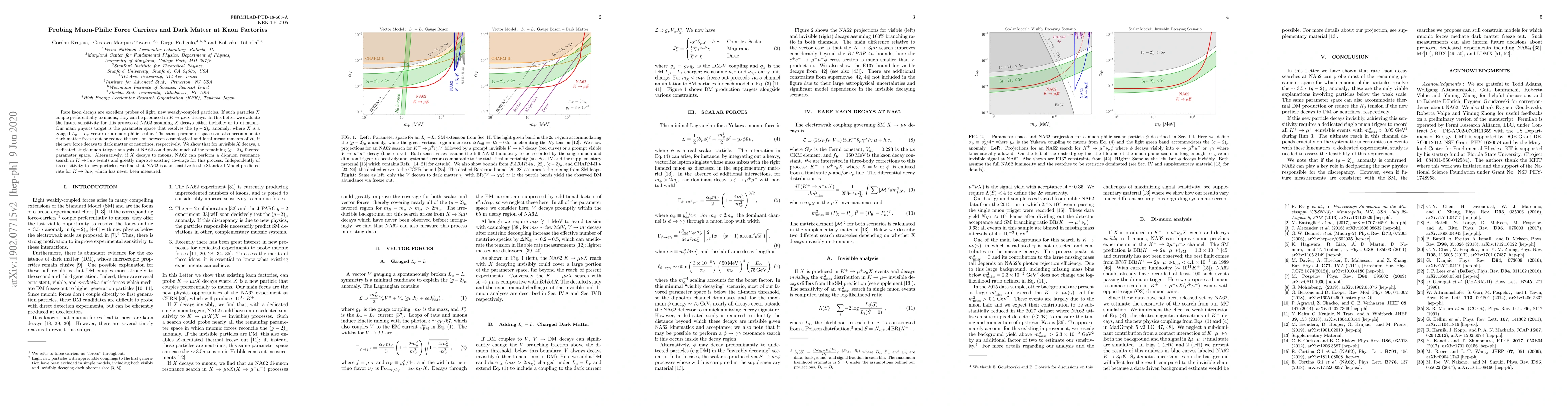 Thumbnail for Probing Muonic Forces and Dark Matter at Kaon Factories