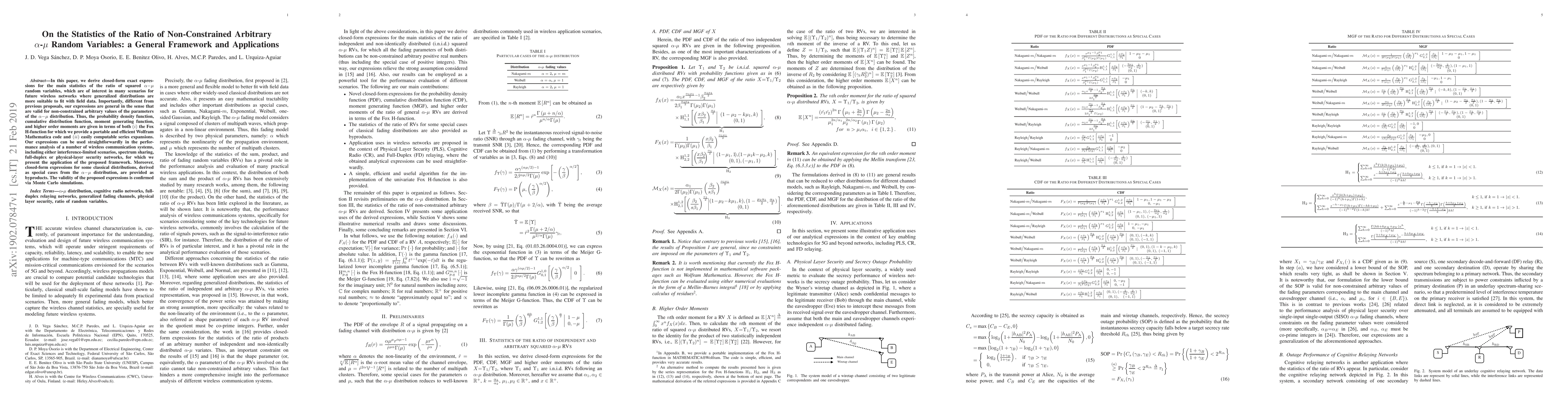 Thumbnail for On the Statistics of the Ratio of Non-Constrained Arbitrary
  {\alpha}-{\mu} Random Variables: a General Framework and Applications