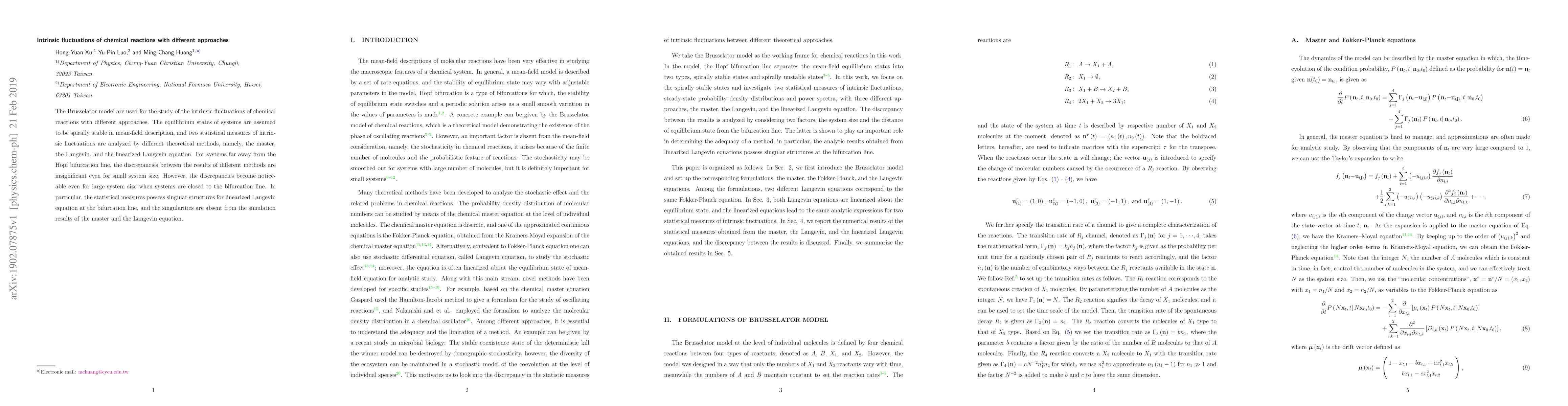 Thumbnail for Intrinsic fluctuations of chemical reactions with different approaches
