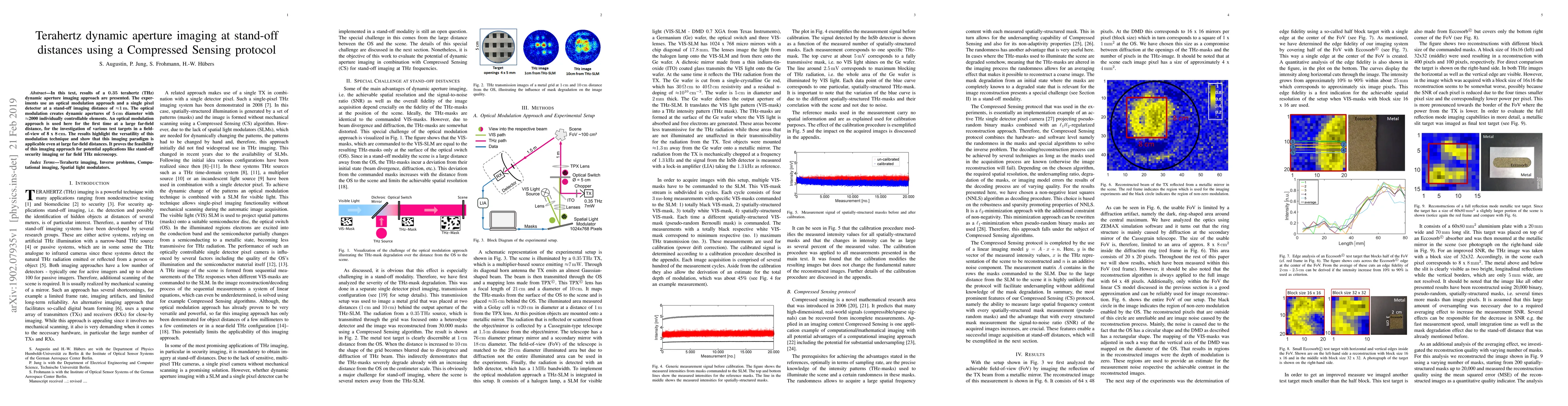 Thumbnail for Terahertz dynamic aperture imaging at stand-off distances using a
  Compressed Sensing protocol