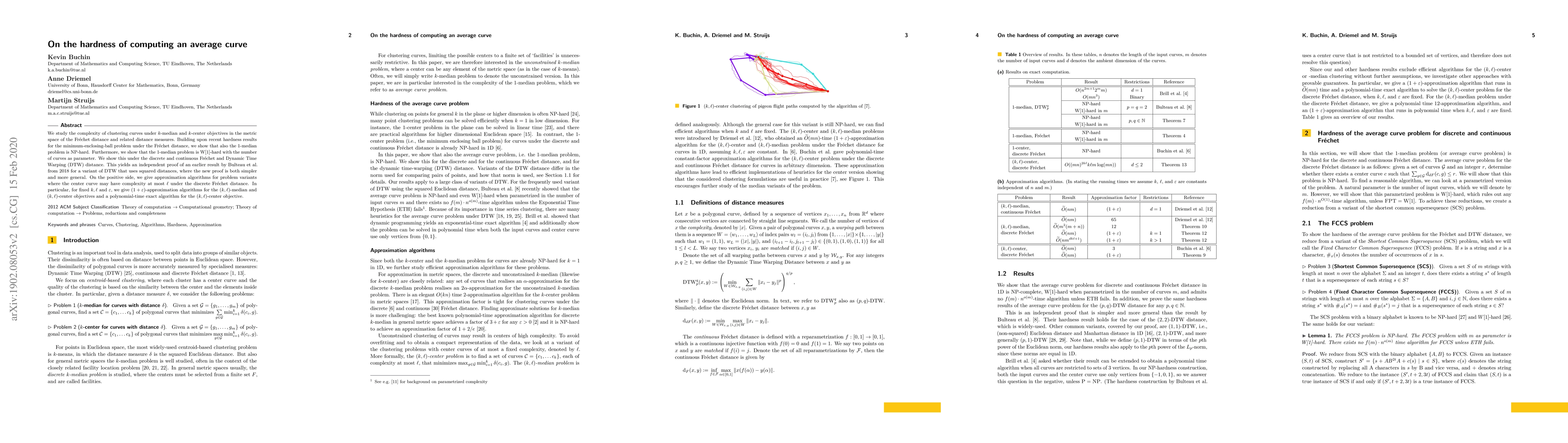 Thumbnail for On the hardness of computing an average curve