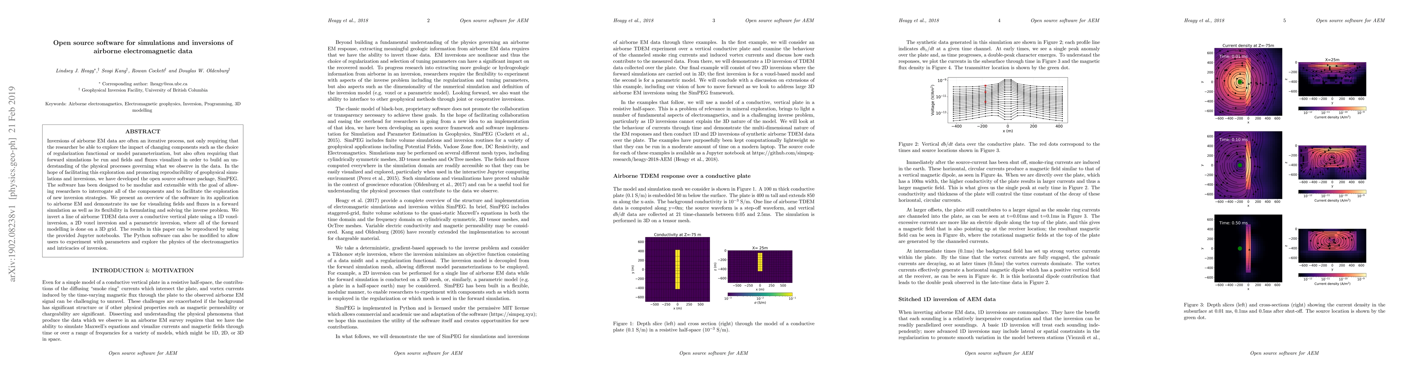 Thumbnail for Open source software for simulations and inversions of airborne
  electromagnetic data
