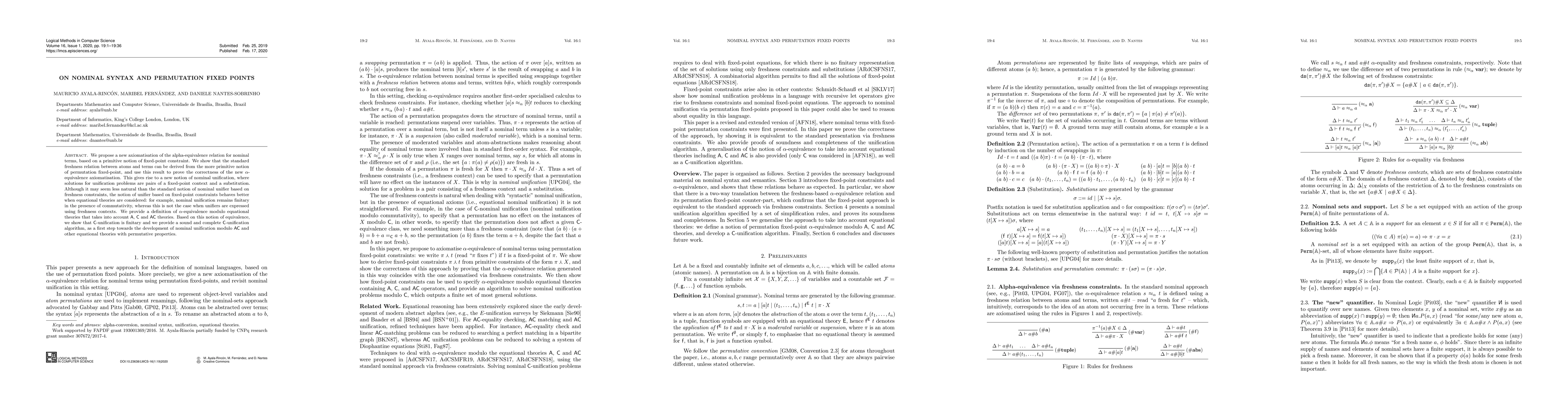 Thumbnail for On Nominal Syntax and Permutation Fixed Points