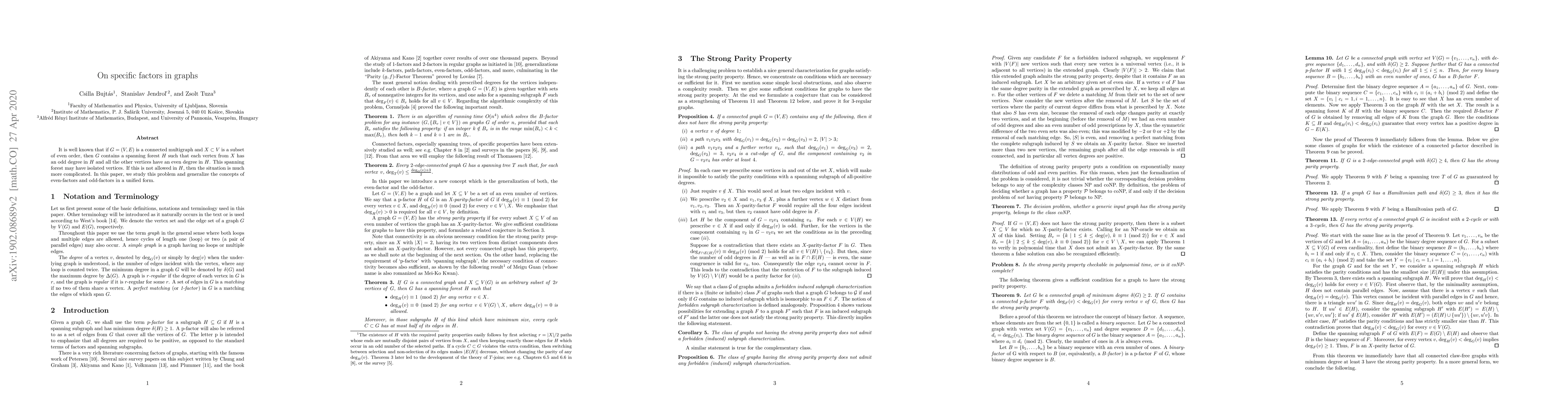 Thumbnail for On specific factors in graphs