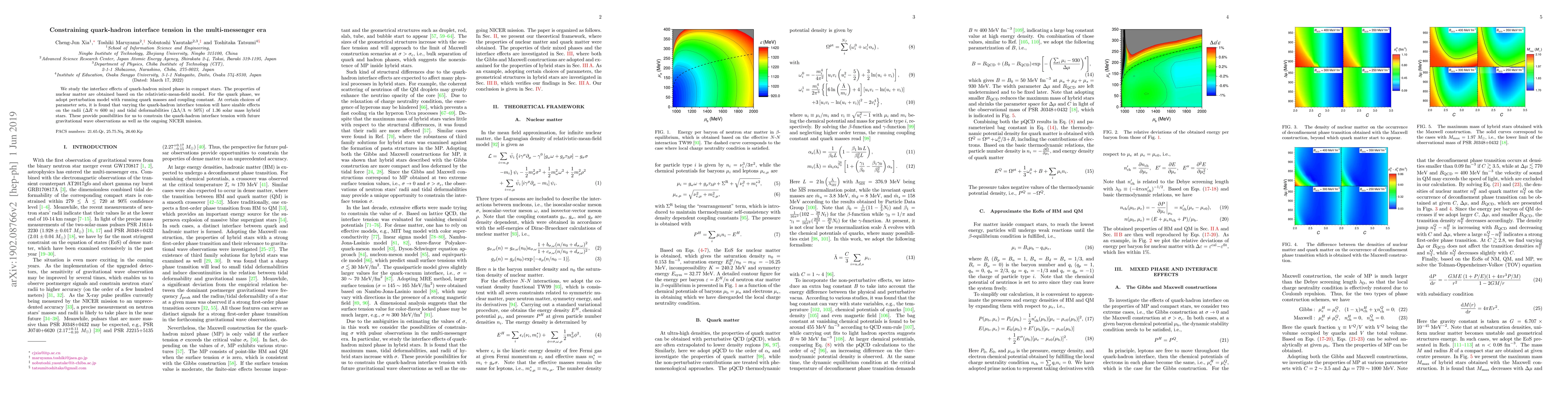 Thumbnail for Constraining quark-hadron interface tension in the multi-messenger era