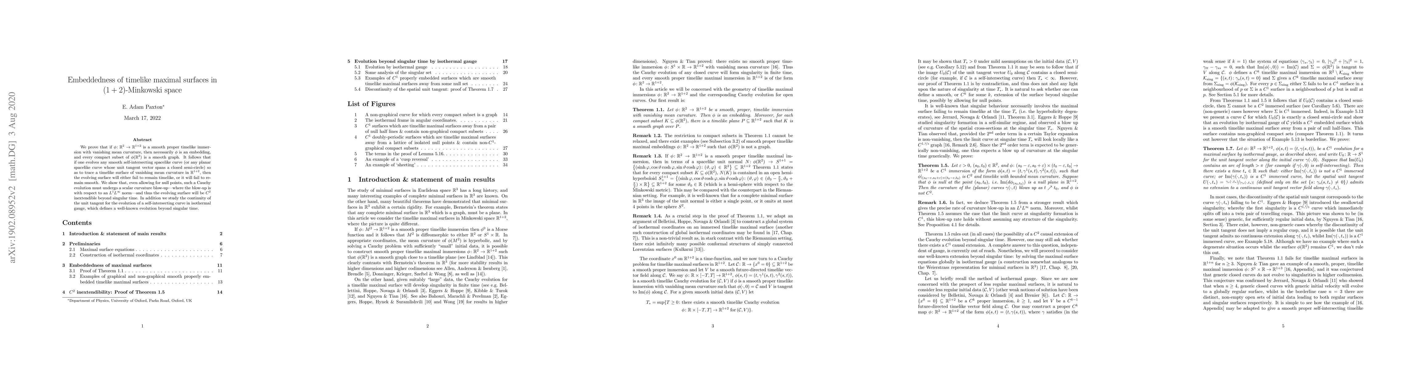 Thumbnail for Embeddedness of timelike maximal surfaces in (1+2) Minkowski space