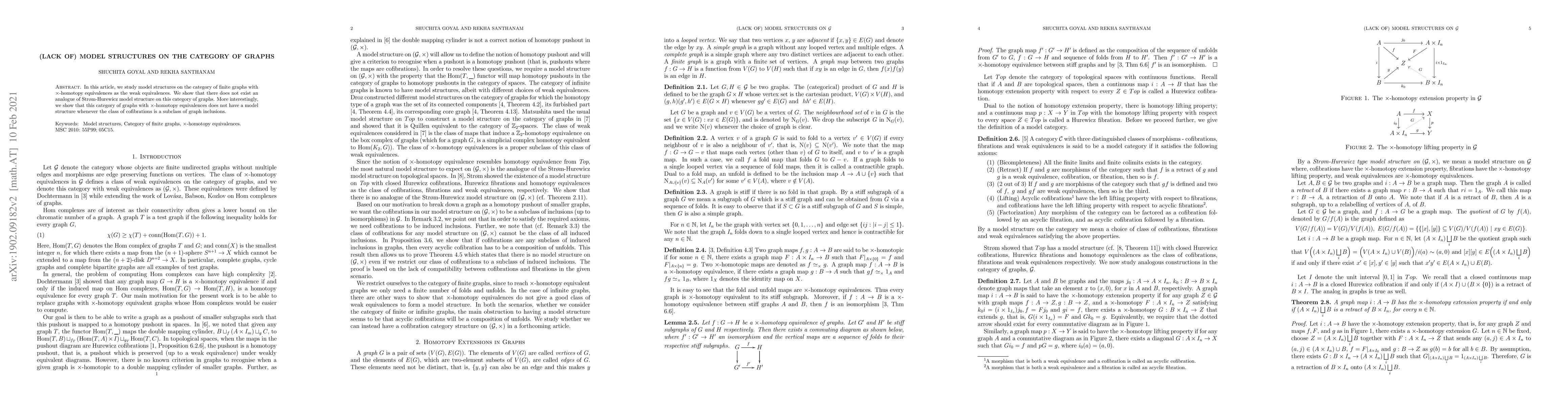 Thumbnail for (Lack of) Model Structures on the Category of Graphs