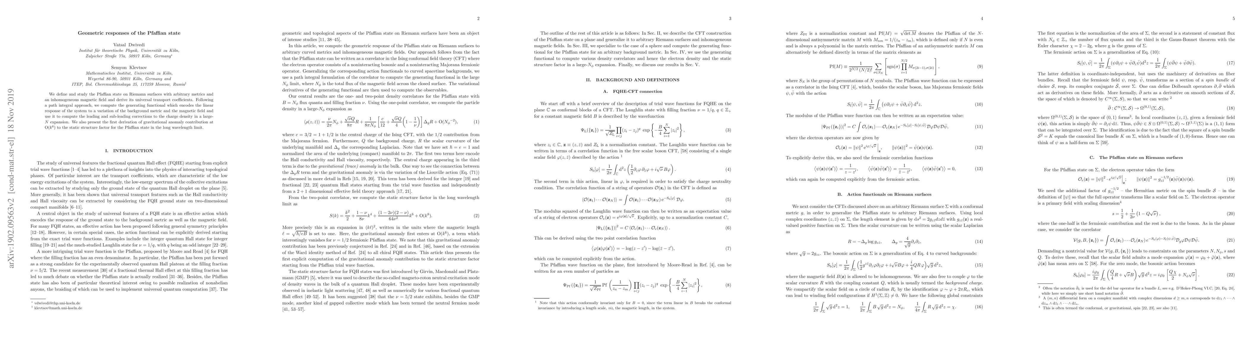 Thumbnail for Geometric responses of the Pfaffian state