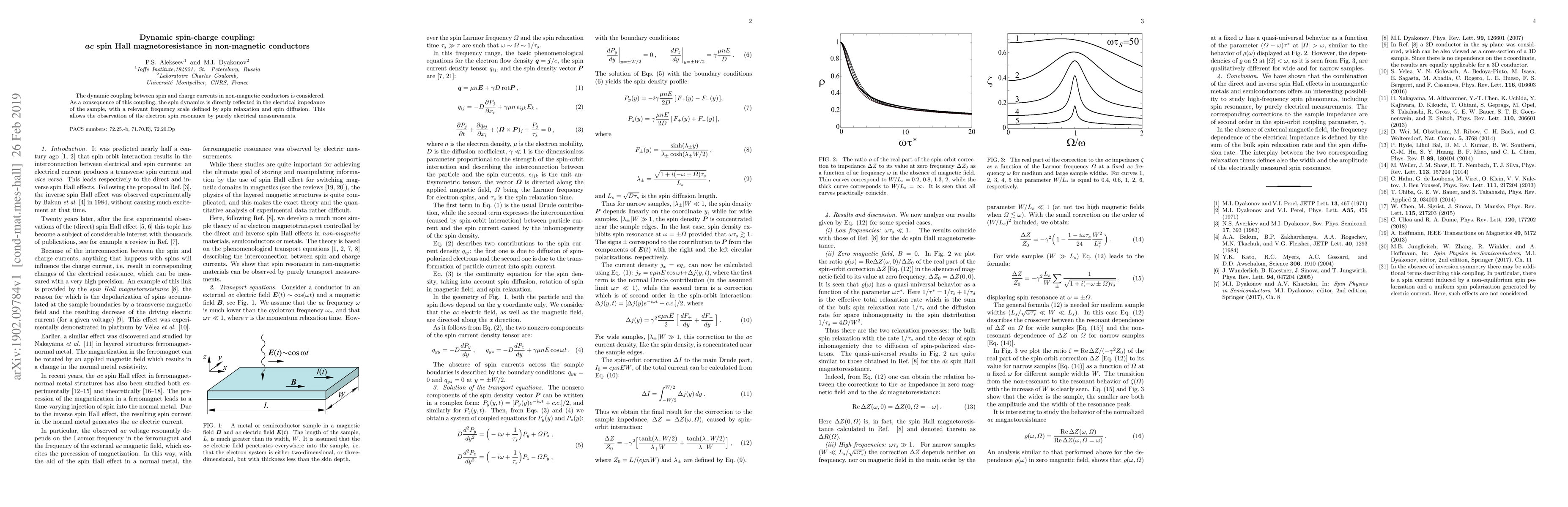 Thumbnail for Dynamic spin-charge coupling: spin Hall magnetoresistance in
  non-magnetic conductors