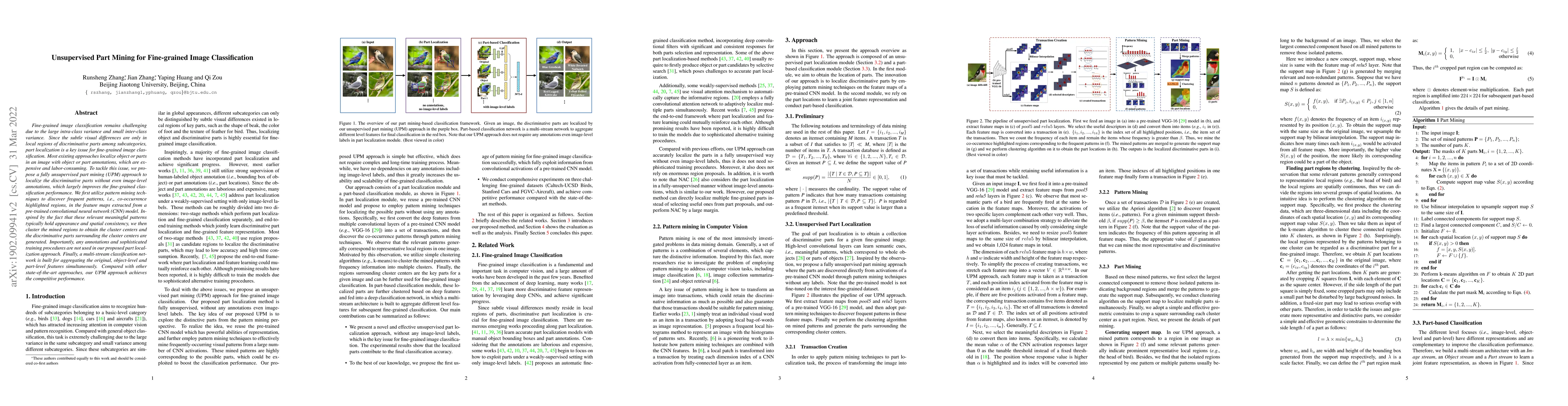 Thumbnail for Unsupervised Part Mining for Fine-grained Image Classification