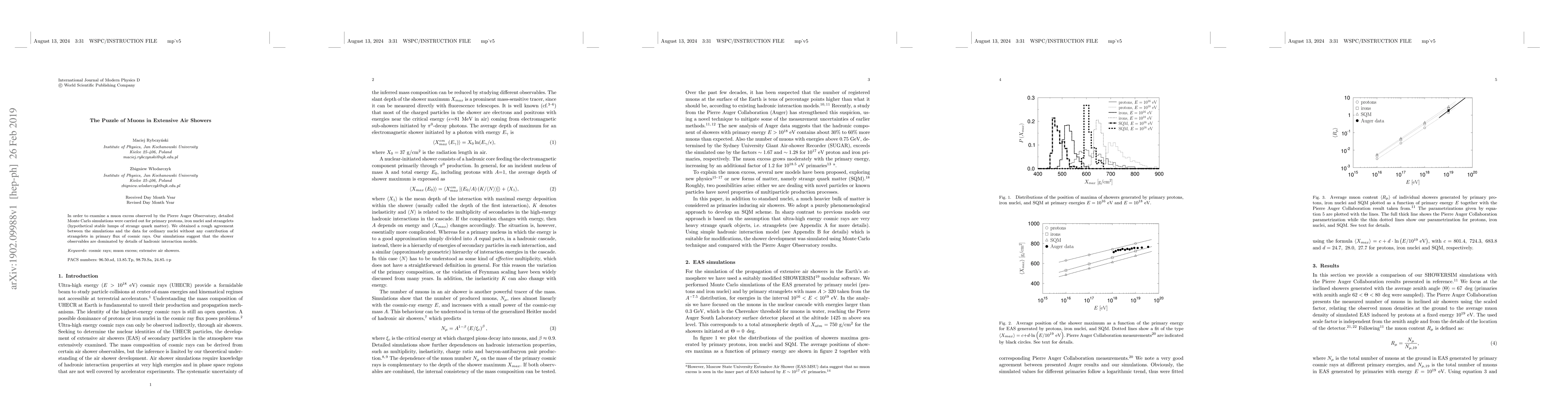 Thumbnail for The Puzzle of Muons in Extensive Air Showers