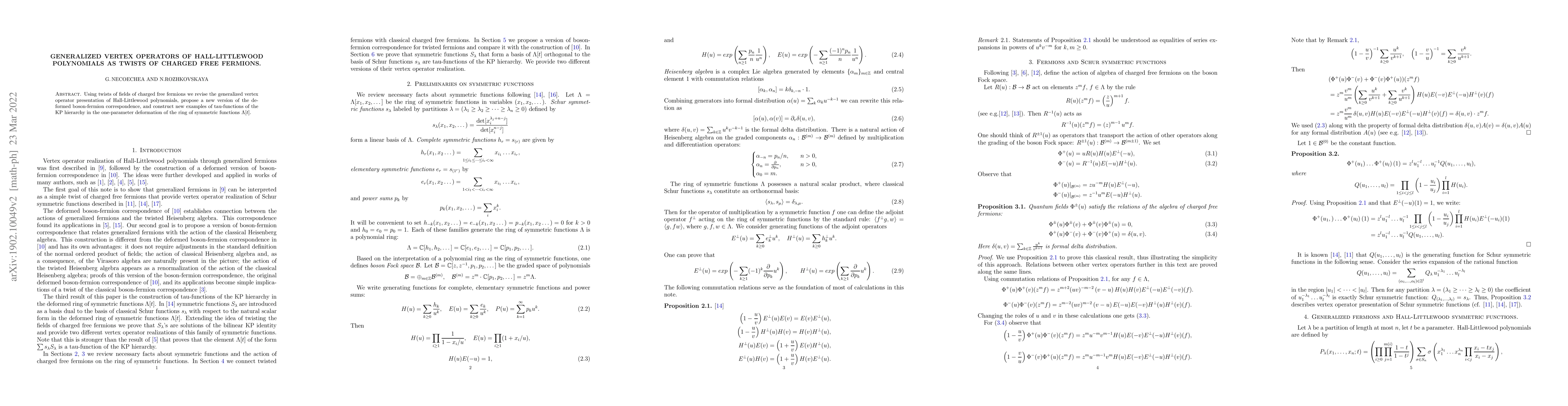 Thumbnail for Boson-fermion correspondence for Hall-Littlewood polynomials revisited