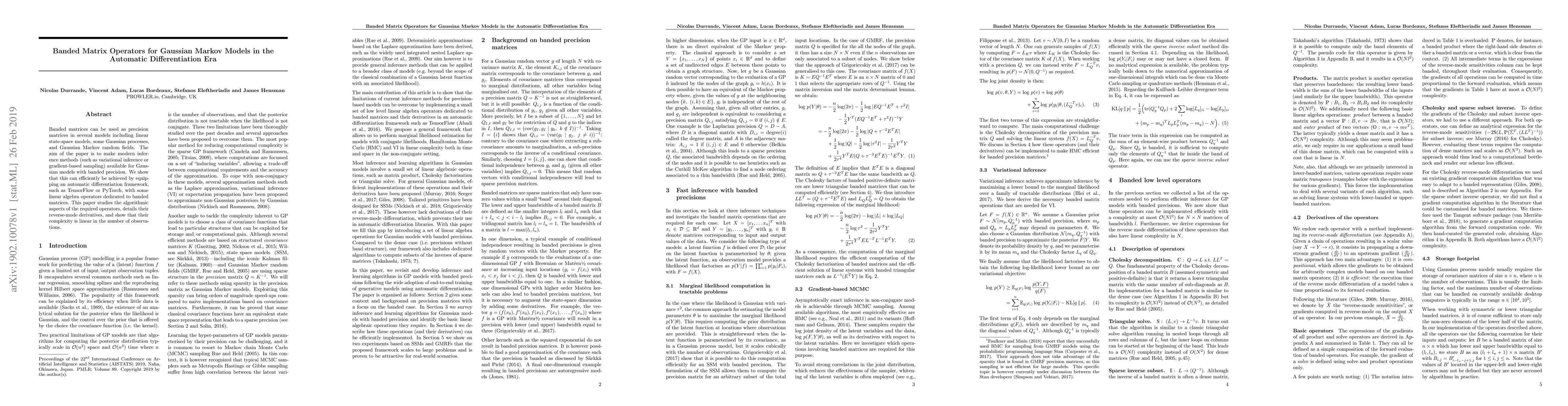 Thumbnail for Banded Matrix Operators for Gaussian Markov Models in the Automatic
  Differentiation Era