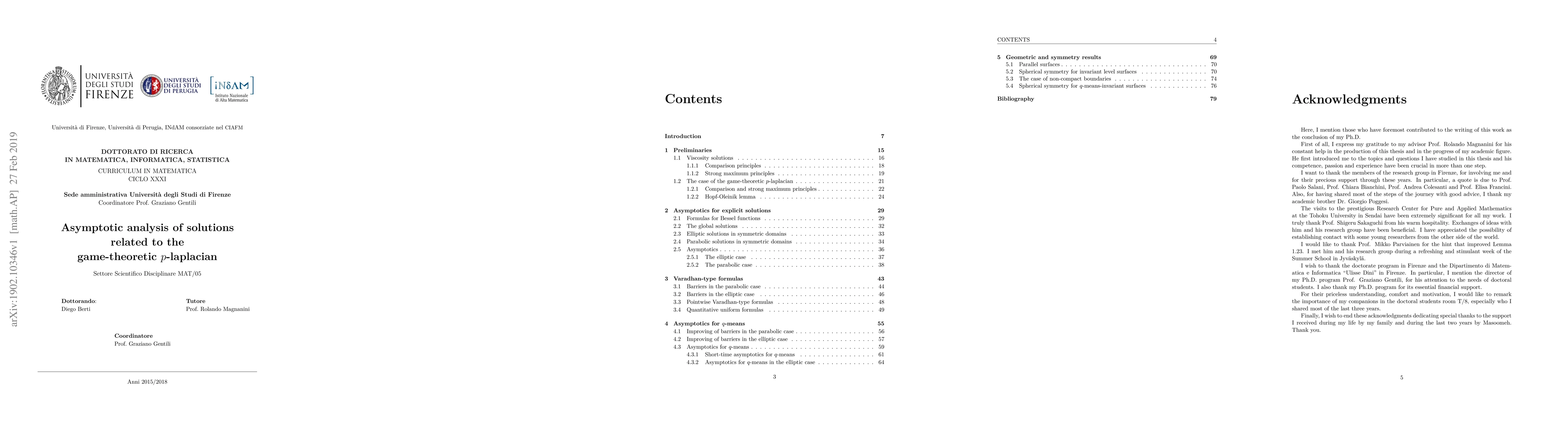 Thumbnail for Asymptotic analysis of solutions related to the game-theoretic
  p-laplacian