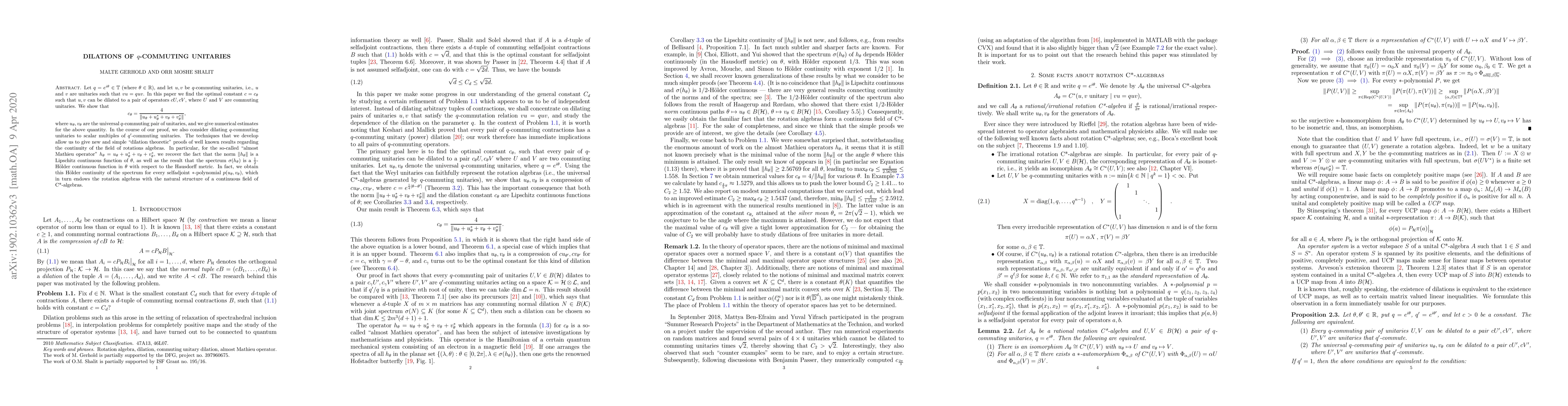 Thumbnail for Dilations of $q$-commuting unitaries