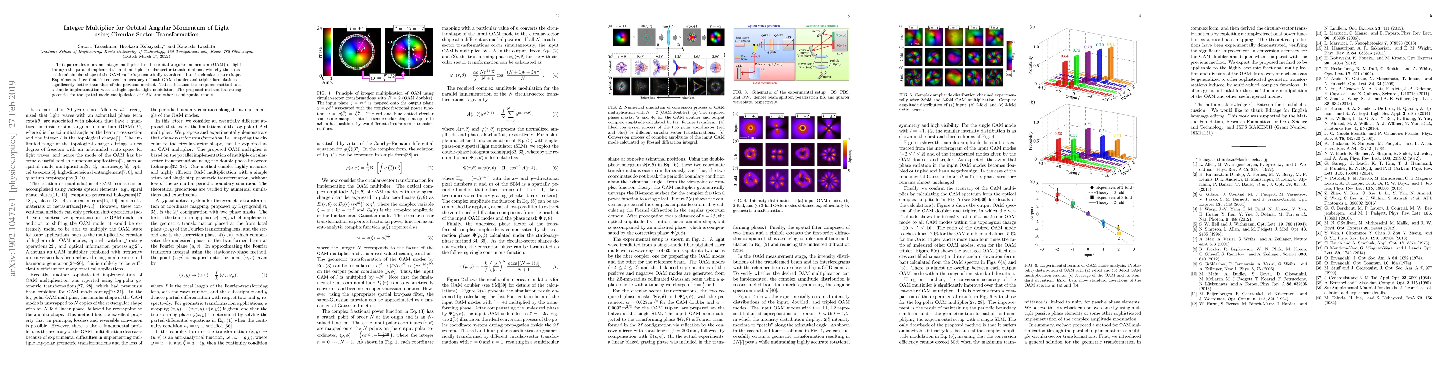 Thumbnail for Integer Multiplier for Orbital Angular Momentum of Light using
  Circular-Sector Transformation