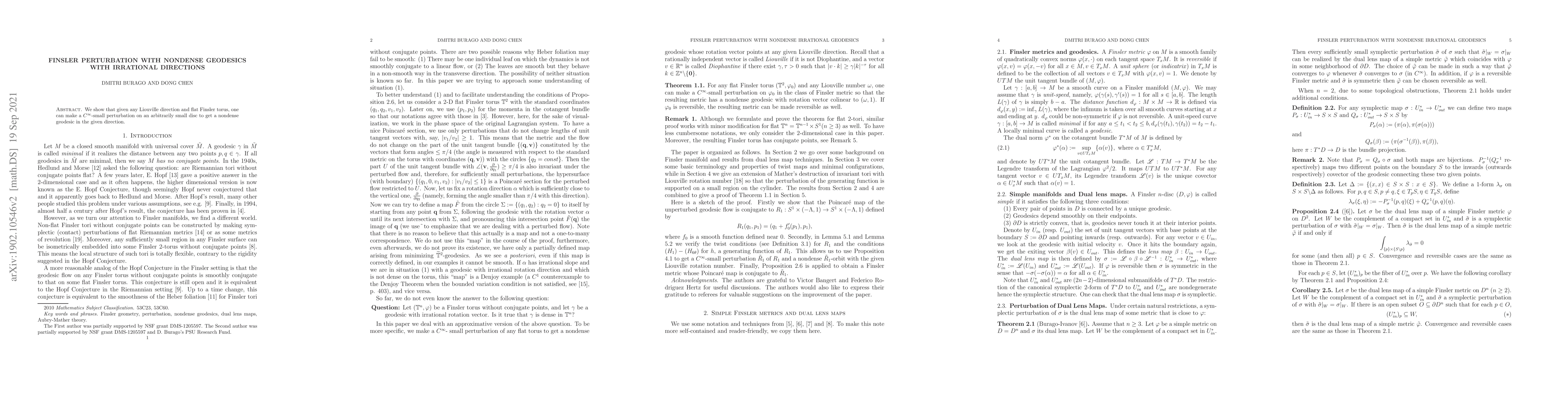 Thumbnail for Finsler perturbation with nondense geodesics with irrational directions