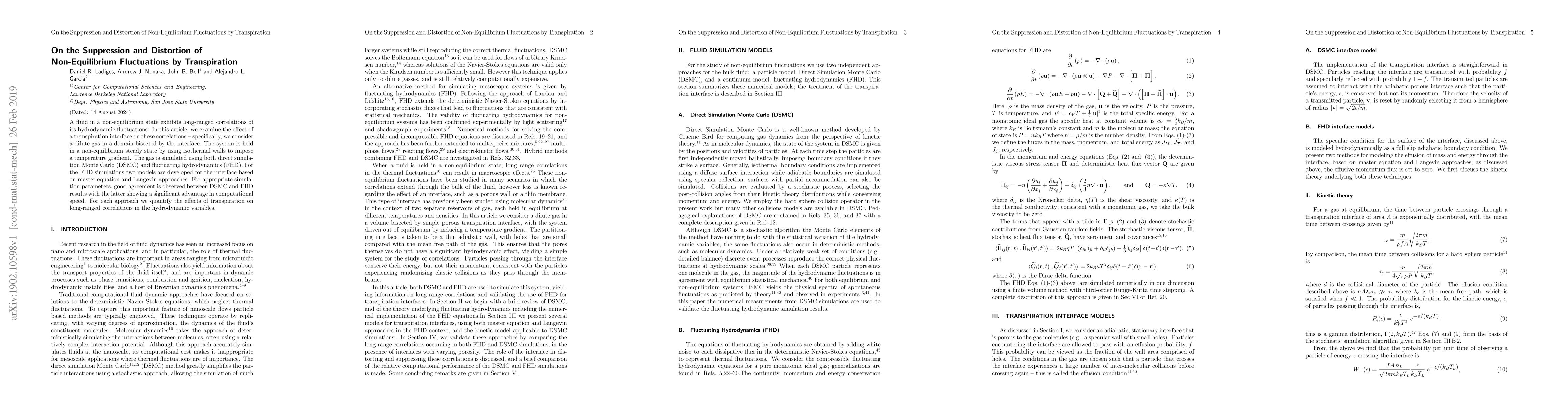Thumbnail for On the Suppression and Distortion of Non-Equilibrium Fluctuations by
  Transpiration