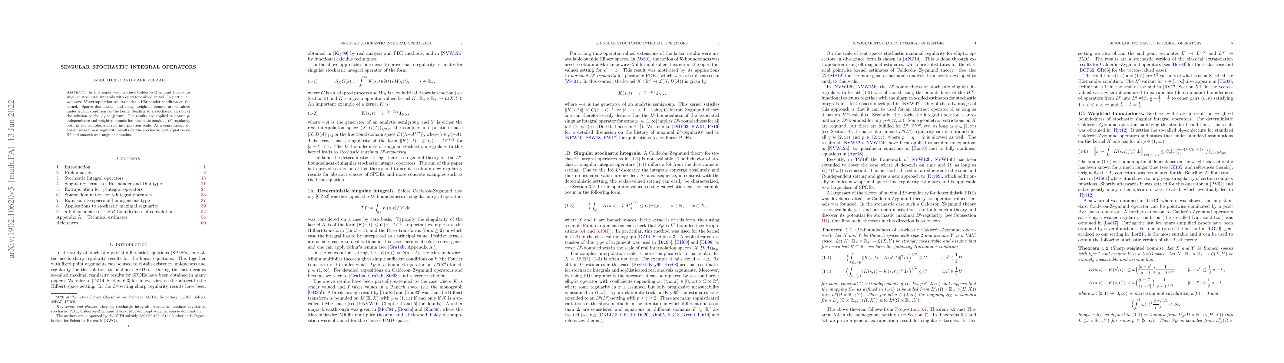 Thumbnail for Singular stochastic integral operators