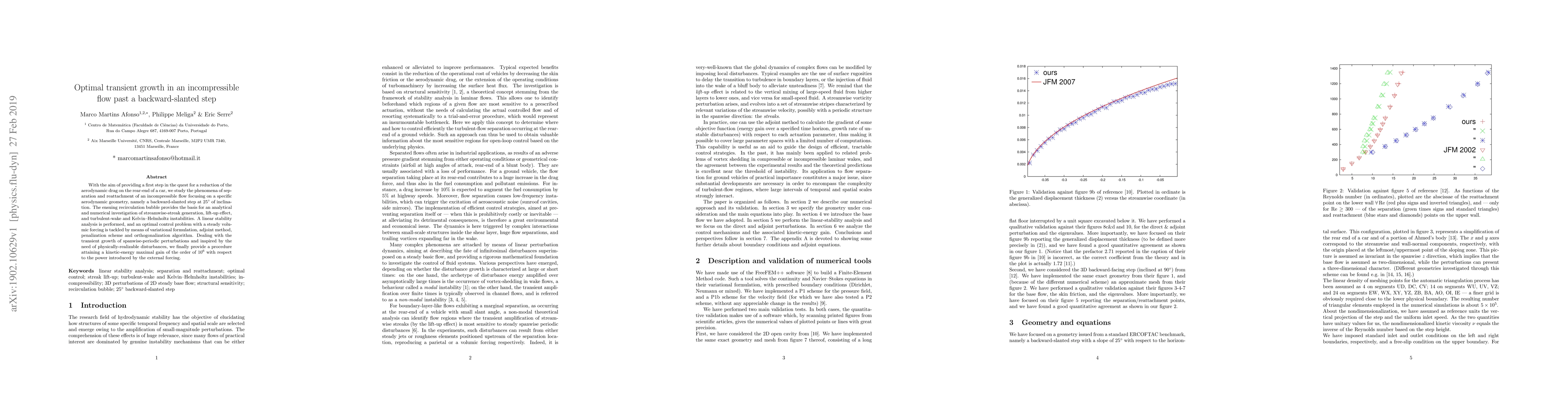 Thumbnail for Optimal transient growth in an incompressible flow past a
  backward-slanted step