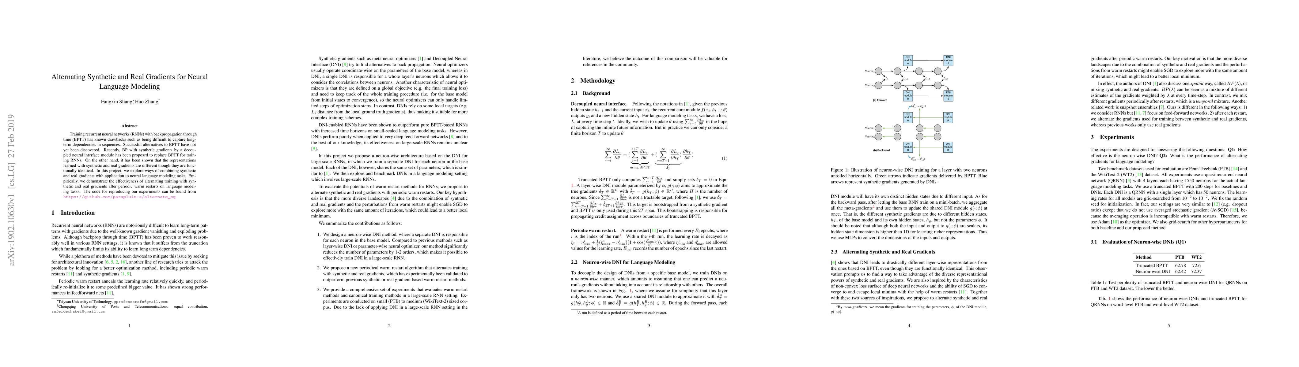 Thumbnail for Alternating Synthetic and Real Gradients for Neural Language Modeling