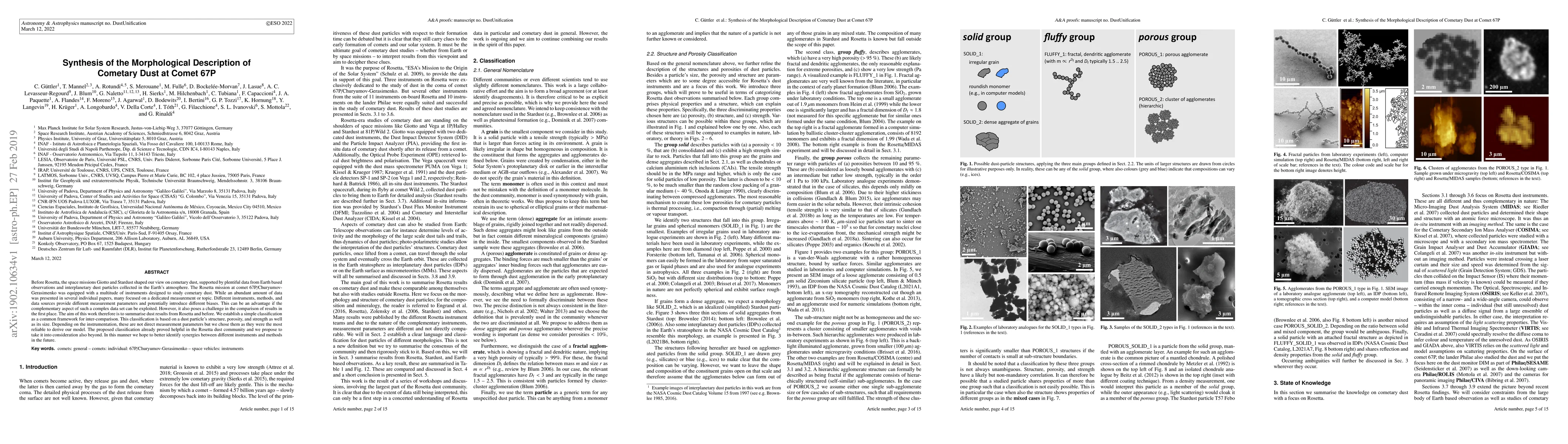 Thumbnail for Synthesis of the Morphological Description of Cometary Dust at Comet 67P