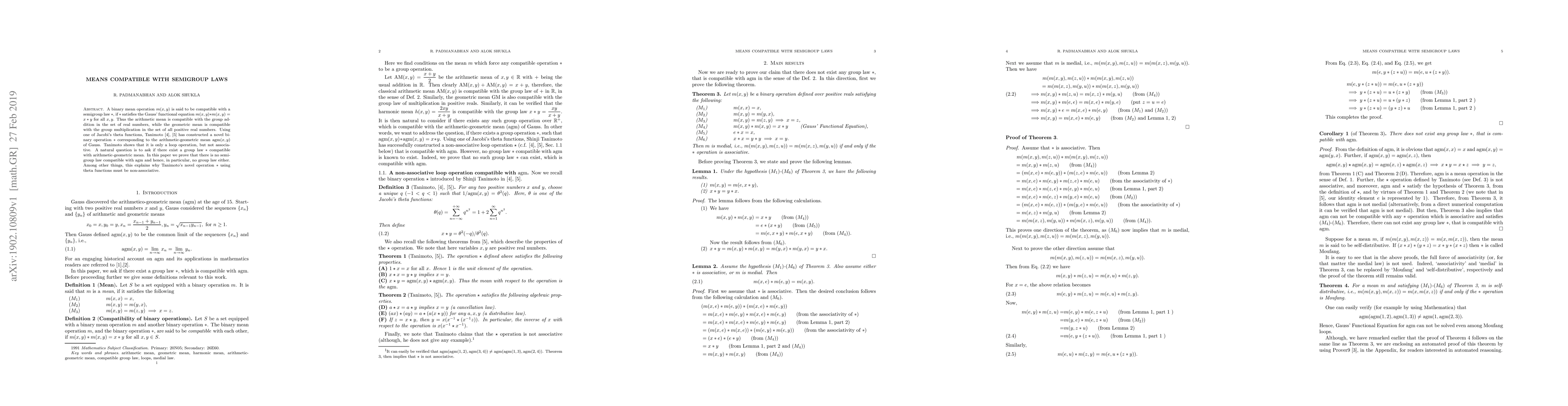 Thumbnail for Means Compatible with Semigroup Laws