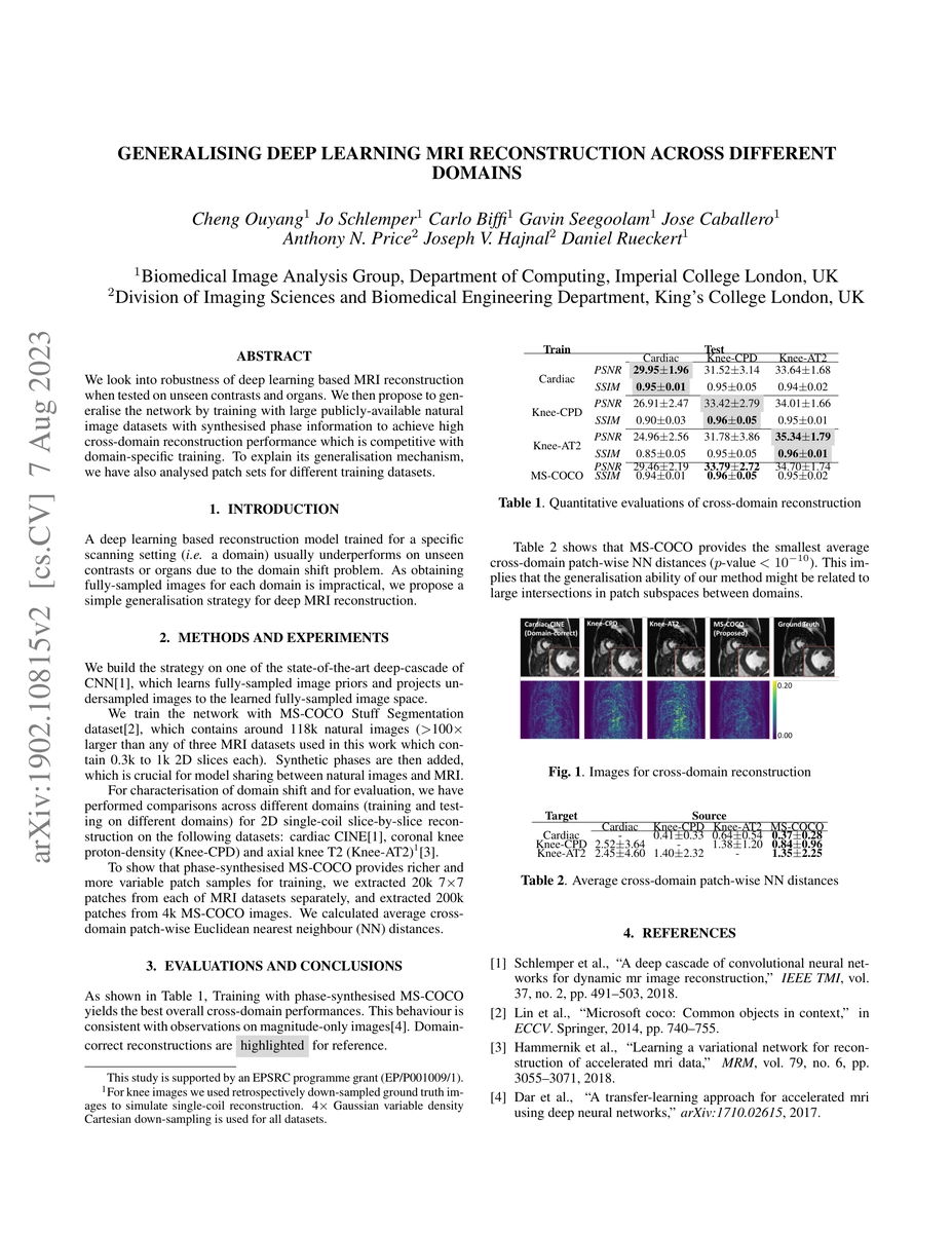 Thumbnail for Generalizing Deep Learning MRI Reconstruction across Different Domains