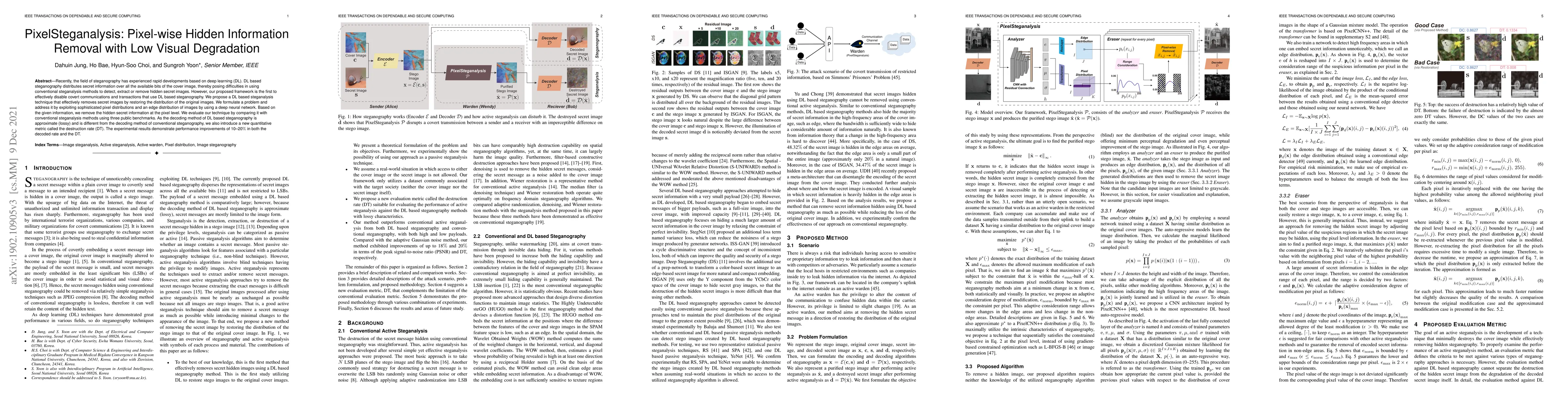 Thumbnail for PixelSteganalysis: Pixel-wise Hidden Information Removal with Low Visual
  Degradation