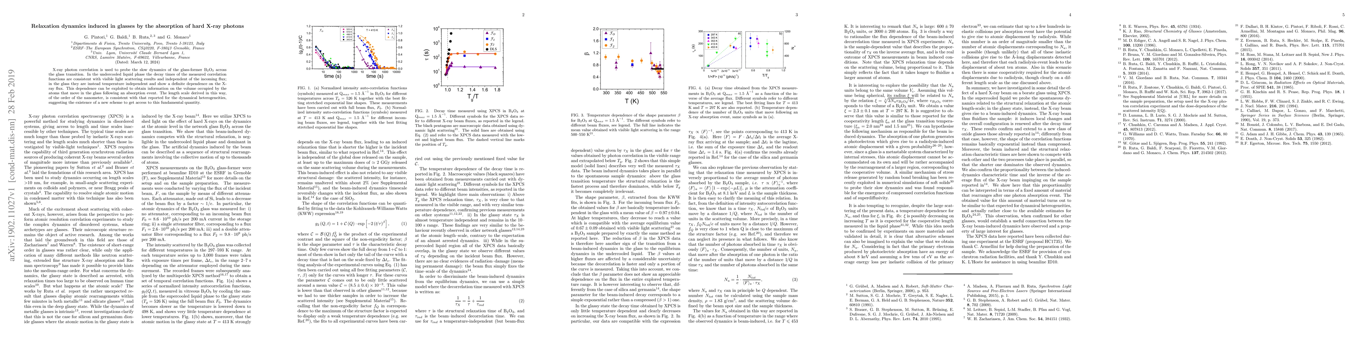 Thumbnail for Relaxation dynamics induced in glasses by the absorption of hard X-ray
  photons