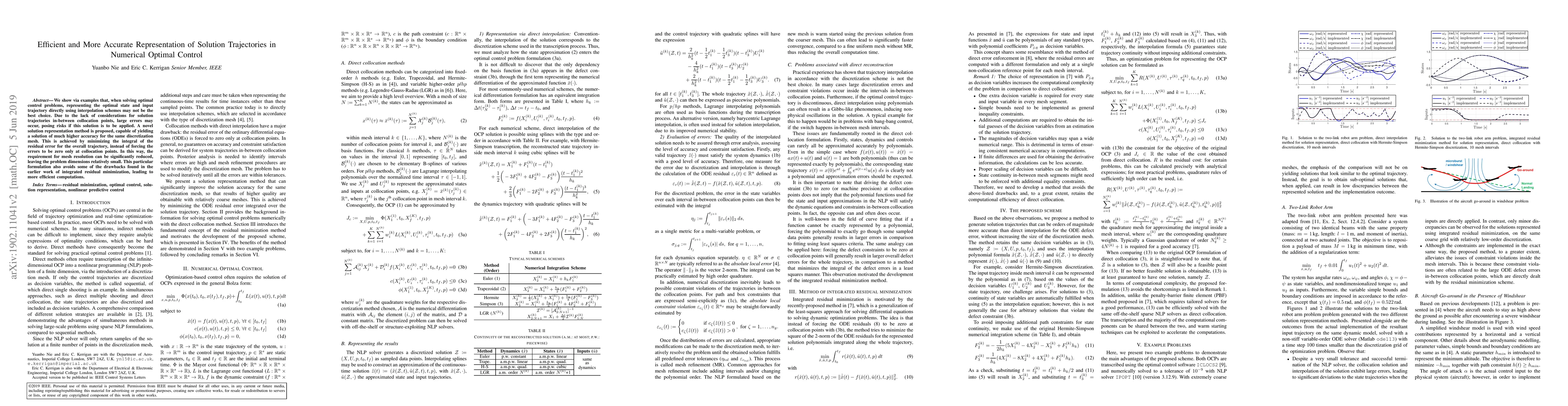 Thumbnail for Efficient and More Accurate Representation of Solution Trajectories in
  Numerical Optimal Control