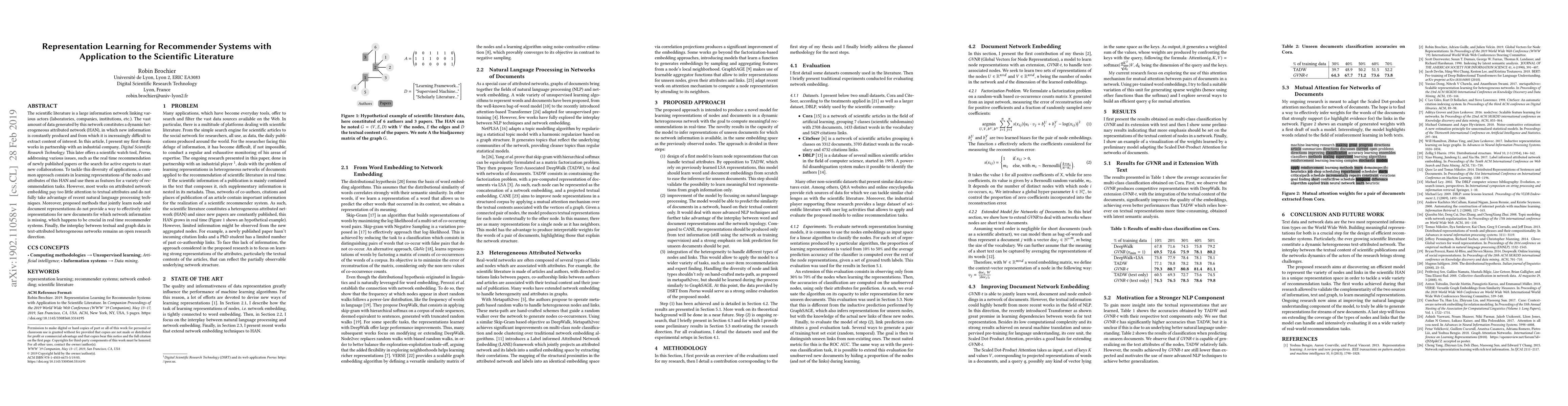 Thumbnail for Representation Learning for Recommender Systems with Application to the
  Scientific Literature