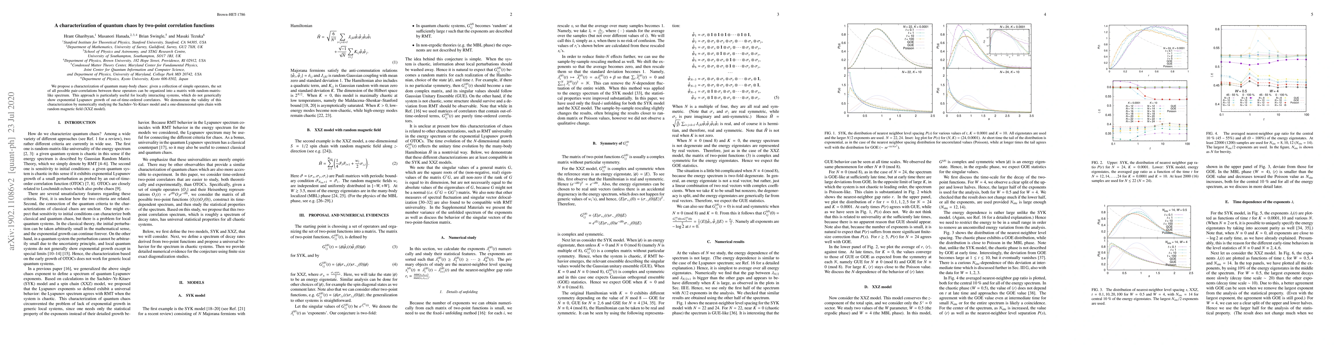Thumbnail for A characterization of quantum chaos by two-point correlation functions
