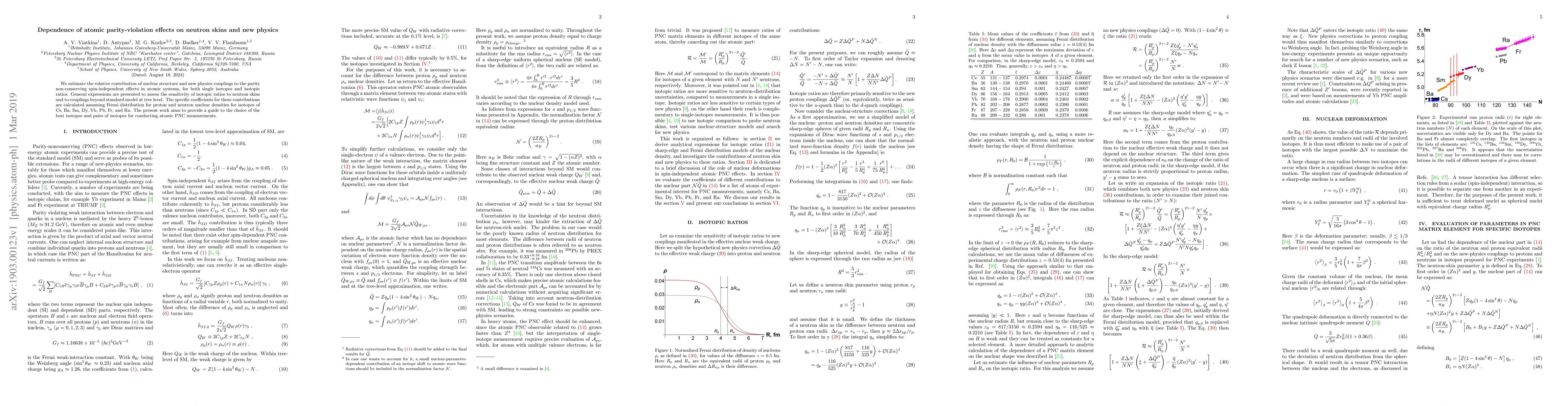 Thumbnail for Dependence of atomic parity-violation effects on neutron skins and new
  physics
