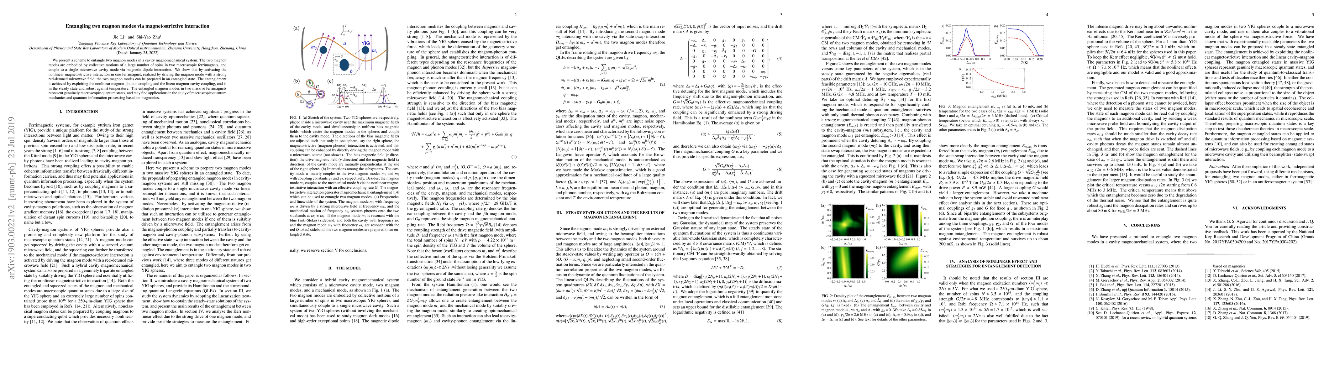 Thumbnail for Entangling two magnon modes via magnetostrictive interaction