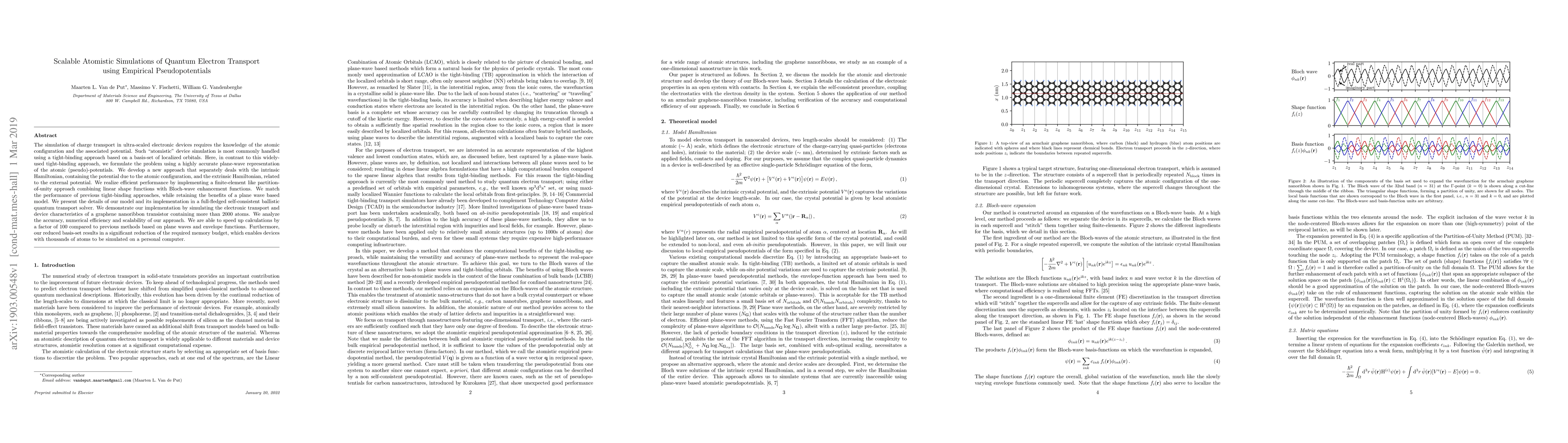 Thumbnail for Scalable Atomistic Simulations of Quantum Electron Transport using
  Empirical Pseudopotentials