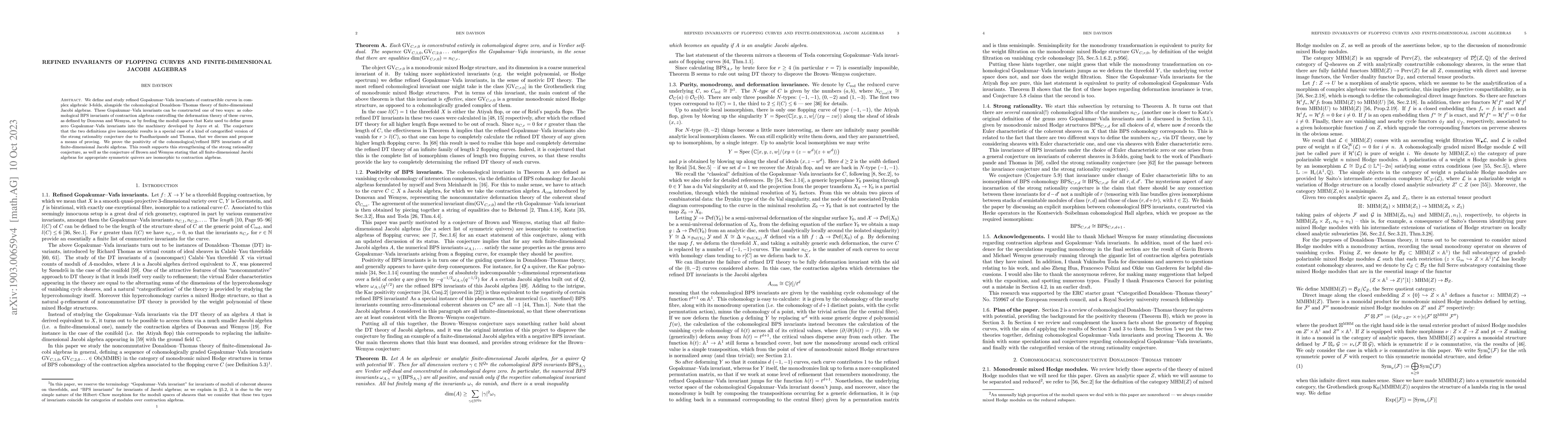 Thumbnail for Refined invariants of finite-dimensional Jacobi algebras