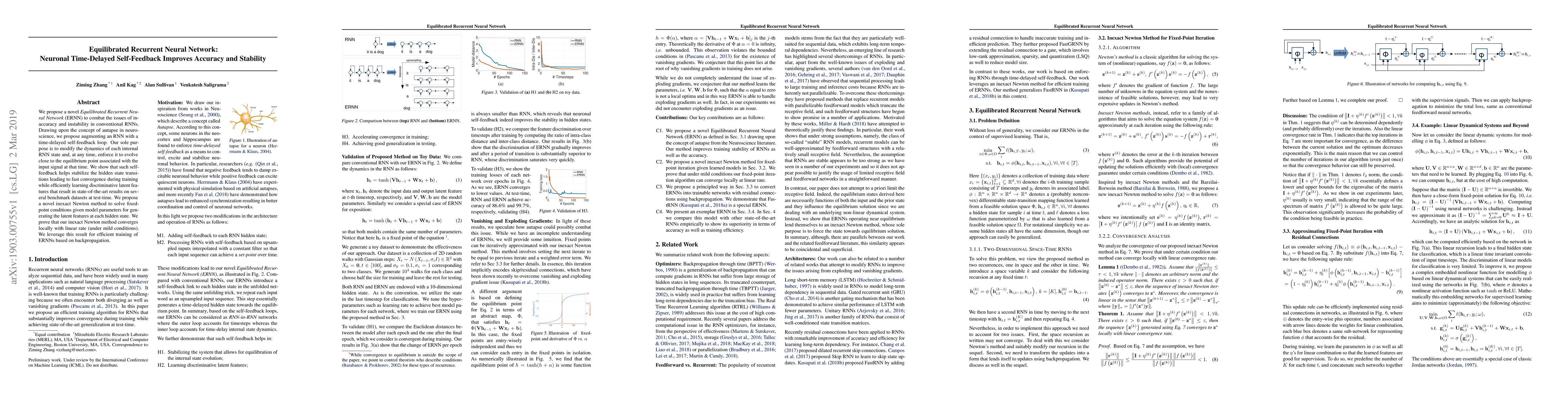 Thumbnail for Equilibrated Recurrent Neural Network: Neuronal Time-Delayed
  Self-Feedback Improves Accuracy and Stability