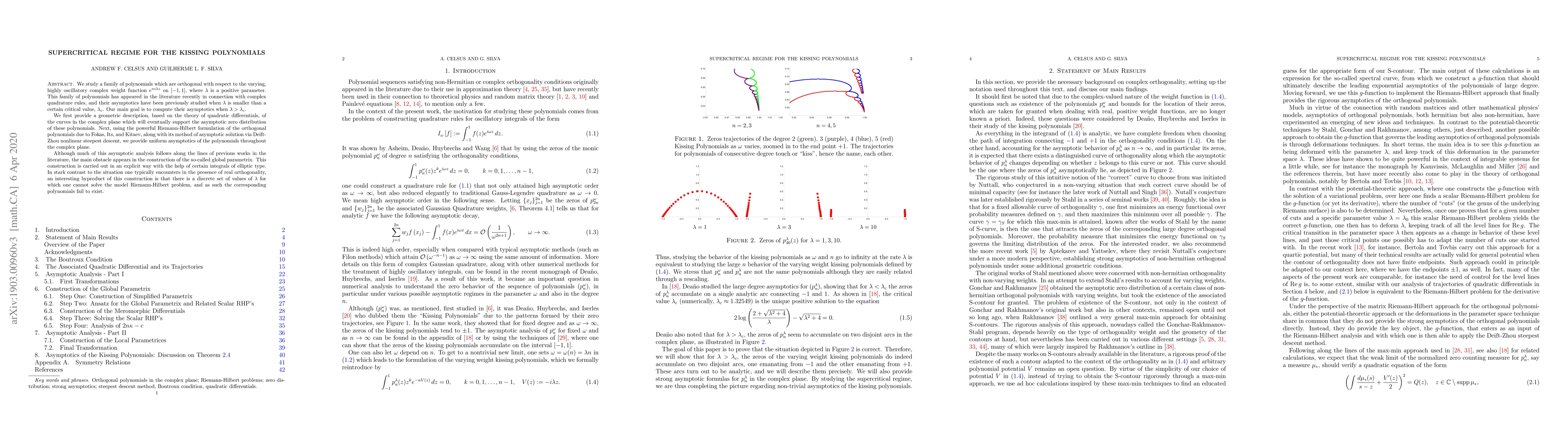 Thumbnail for Supercritical Regime for the Kissing Polynomials