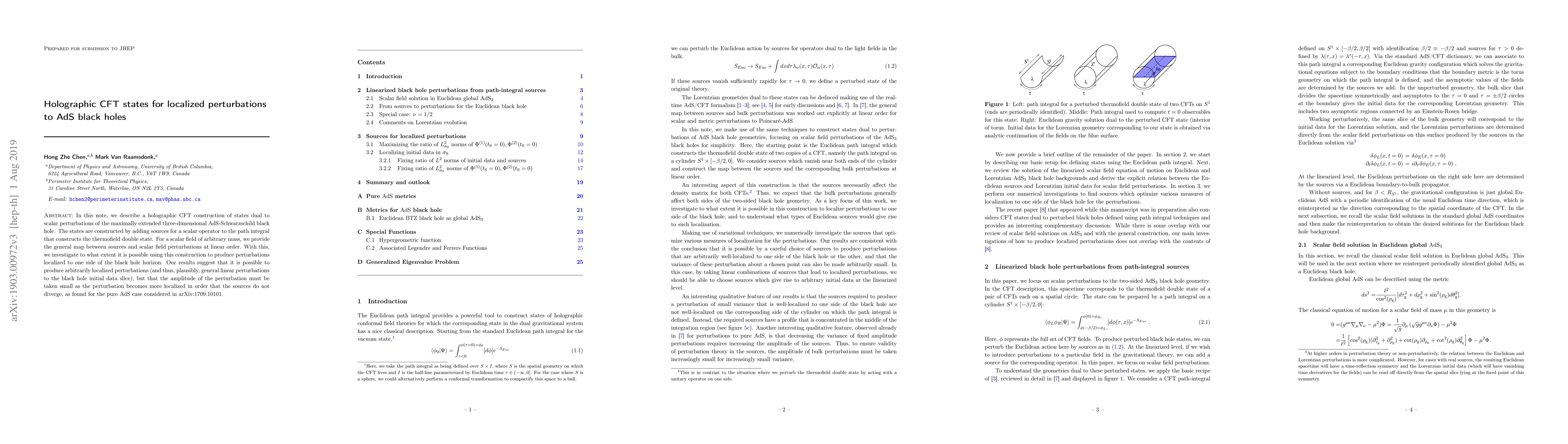 Thumbnail for Holographic CFT states for localized perturbations to AdS black holes