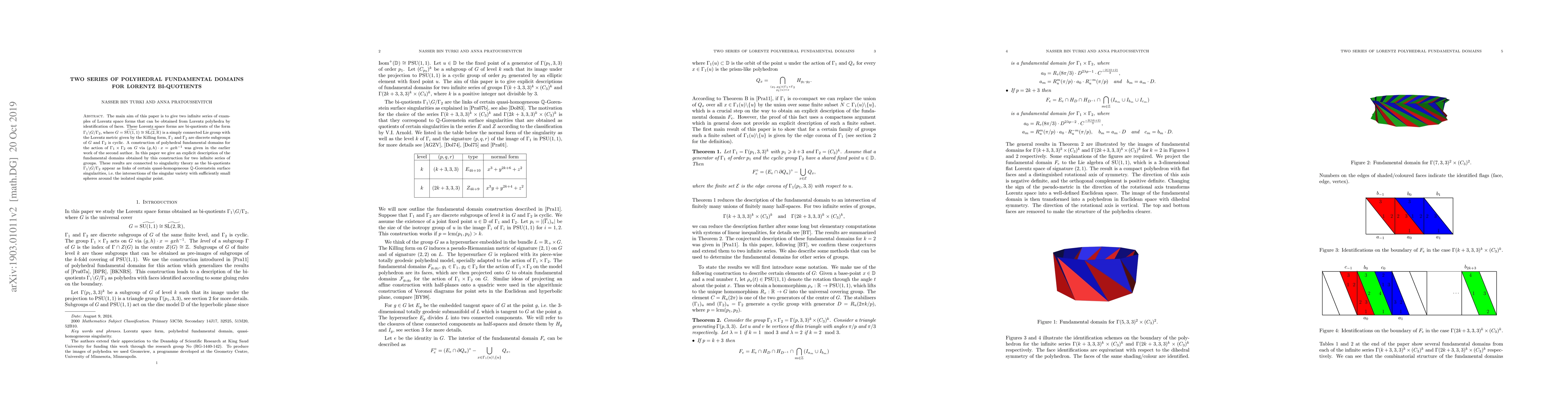 Thumbnail for Two series of polyhedral fundamental domains for Lorentz bi-quotients